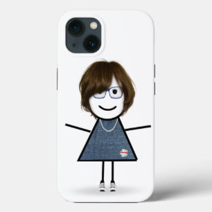 Stick Girl In Sneakers with Hair iPhone 13 Case