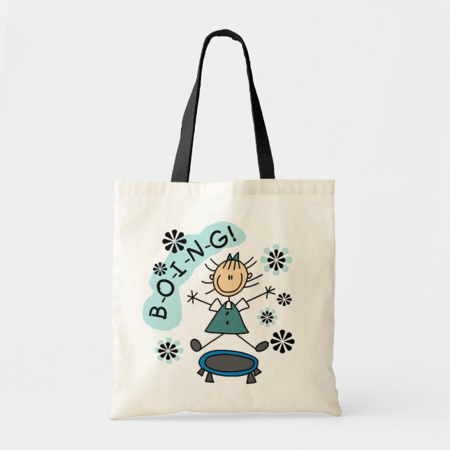 Stick Girl on Trampoline T-shirts and Gifts Tote Bag (Front)