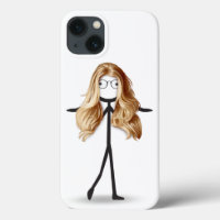 Stick Girl With Blonde Hair and Glasses 
