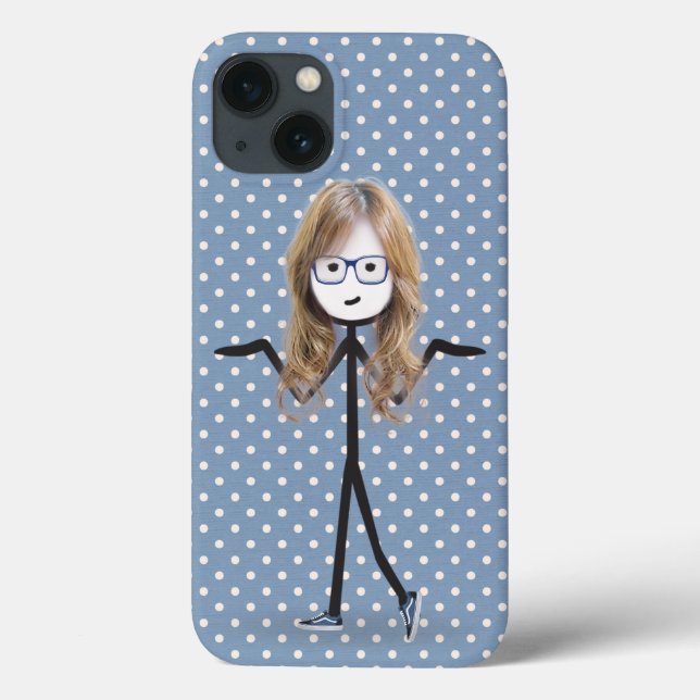 Stick Girl With Blonde Hair on Dots Case-Mate iPhone Case (Back)