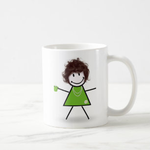 Stick Girl With Coffee Coffee Mug