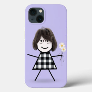Stick Girl with Daisies  iPhone 13 Case