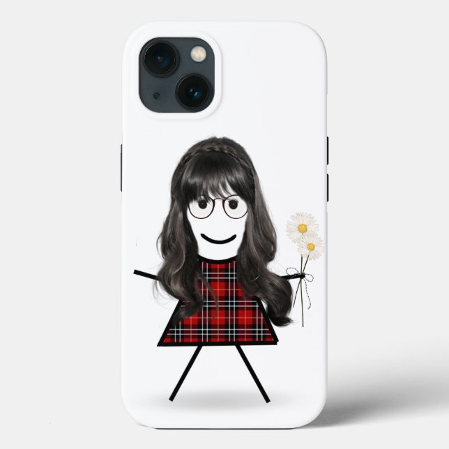 Stick Girl with Daisies   Case-Mate iPhone Case (Back)