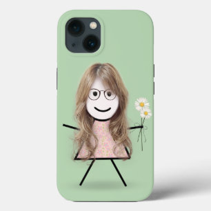 Stick Girl with Daisies  iPhone 13 Case
