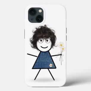 Stick Girl with Daisies   iPhone 13 Case