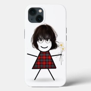Stick Girl with Daisies   iPhone 13 Case