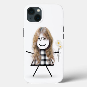 Stick Girl with Daisies   iPhone 13 Case