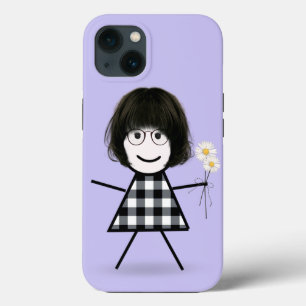 Stick Girl with Daisies  iPhone 13 Case