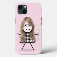 Stick Girl with Daisies  