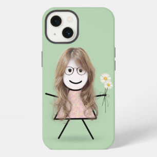 Stick Girl with Daisies iPhone 13 Case