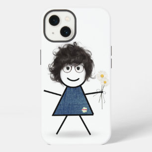 Stick Girl with Daisies iPhone 13 Case