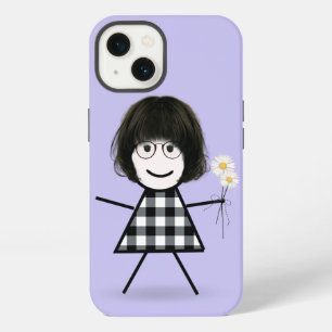 Stick Girl with Daisies iPhone 13 Case