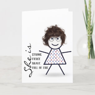 Stick Girl with Hair For Mum Card