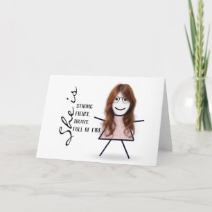 Stick Girl with Hair for Mum Card