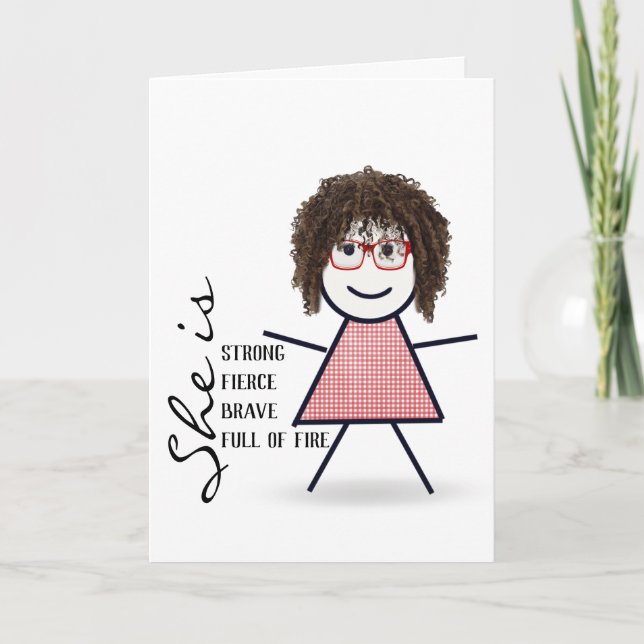 Stick Girl with Hair For Sister Card (Front)