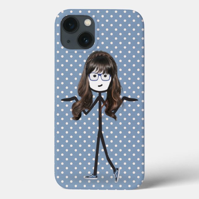 Stick Girl With Hair on Dots  Case-Mate iPhone Case (Back)