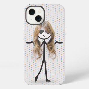 Stick Girl With Hair on Dots iPhone 13 Case