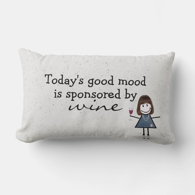 Stick Girl With Wine and Sneakers   Lumbar Cushion (Front)