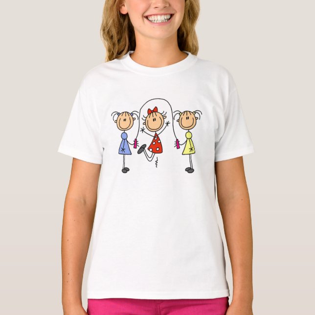 Stick Girls Jumping Rope T-Shirt (Front)