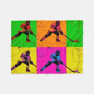 Stick Handling Hockey Player   Fleece Blanket