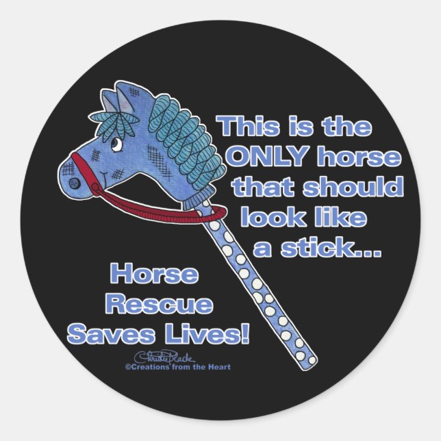 Stick Horse Classic Round Sticker (Front)
