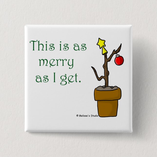 Stick in a Pot Christmas 15 Cm Square Badge (Front)