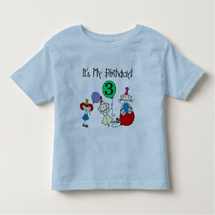 Stick Kids Party 3rd Birthday Tshirts and gifts