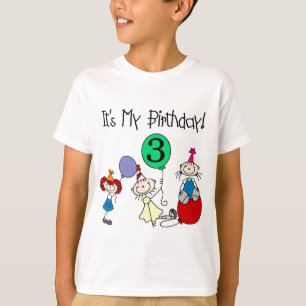 Stick Kids Party 3rd Birthday Tshirts and gifts