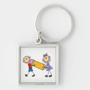 Stick Kids With Pencil Key Ring