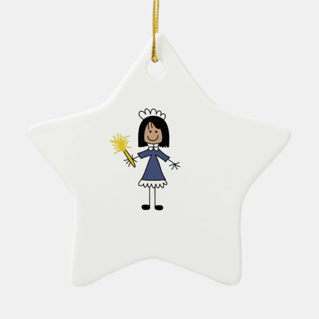 STICK MAID CERAMIC ORNAMENT (Front)