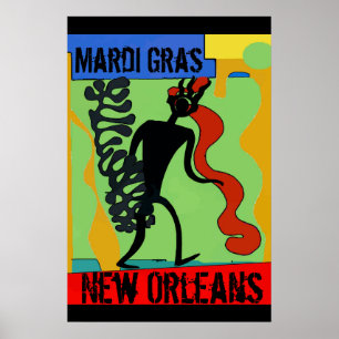 Stick Man Mardi Gras, Edit Text Poster