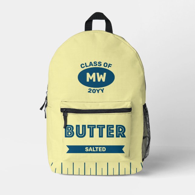Stick-of-Butter Retro Custom Monogram Backpack  (Front)