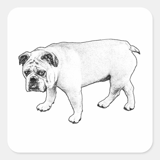 Stick-On Smile, Graphic Pup Square Sticker (Front)