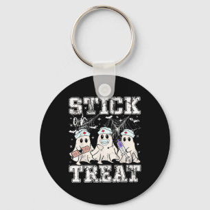 Stick Or Treat Ghost Phlebotomy Tech Nurse Hallowe Key Ring