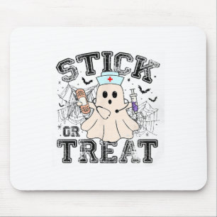 Stick Or Treat Halloween Ghost Nurse Halloween Phl Mouse Pad