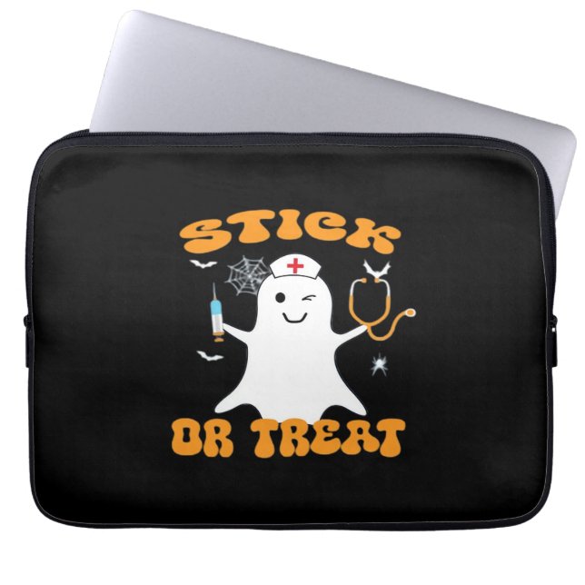 Stick or Treat Nurse Funny Halloween Costume Essen Laptop Sleeve (Front)