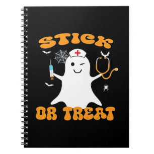 Stick or Treat Nurse Funny Halloween Costume Essen Notebook