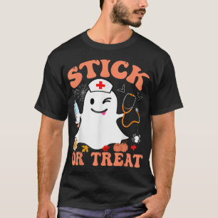 Stick Or Treat Nurse Halloween Costume T-Shirt