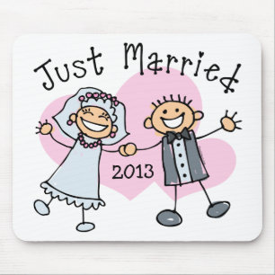 Stick People Just Married Mouse Pad
