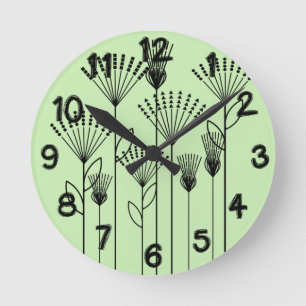 Stick Plants Round Clock