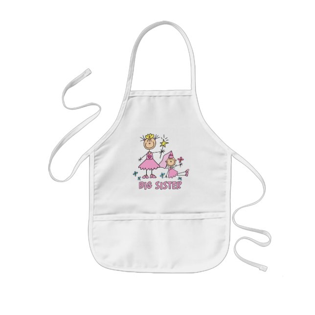 Stick Princess Duo Big Sister Kids Apron (Front)