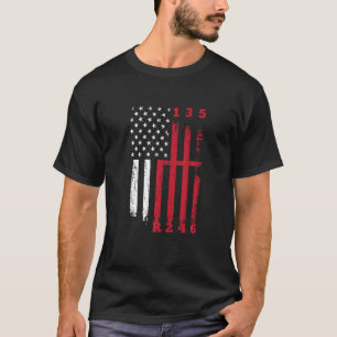 Stick Shift American Flag Muscle Car 6 Gears Desig T-Shirt