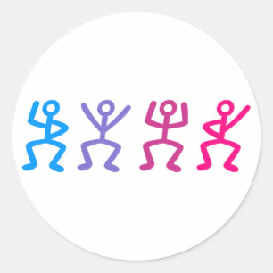 stick stick figures classic round sticker
