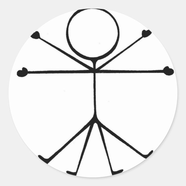 Stick Vitruvian Man Sticker (Front)