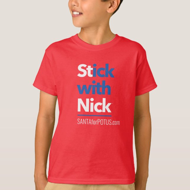 “Stick With Nick” kids' Hanes TAGLESS® tee (Front)