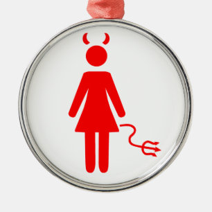 Stick Woman Devil Metal Tree Decoration