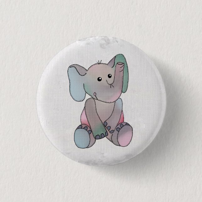 Stickbild Elefant 3 Cm Round Badge (Front)