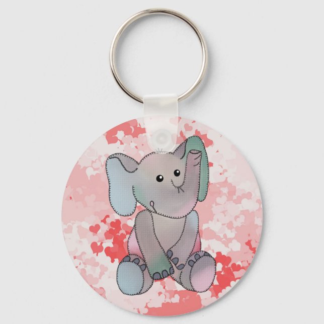 Stickbild Elefant Schlüsselanhänger Key Ring (Front)