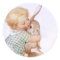 Sticker Antique Adorable Easter Bunny hugs