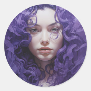 Sticker Belleza morada ondulante